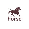 Horse animal silhouette isolated on white background. Vector flat illustration. Royalty Free Stock Photo